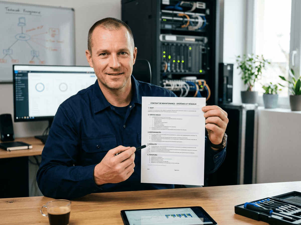 Contrat de maintenance de site web tenant sur une page